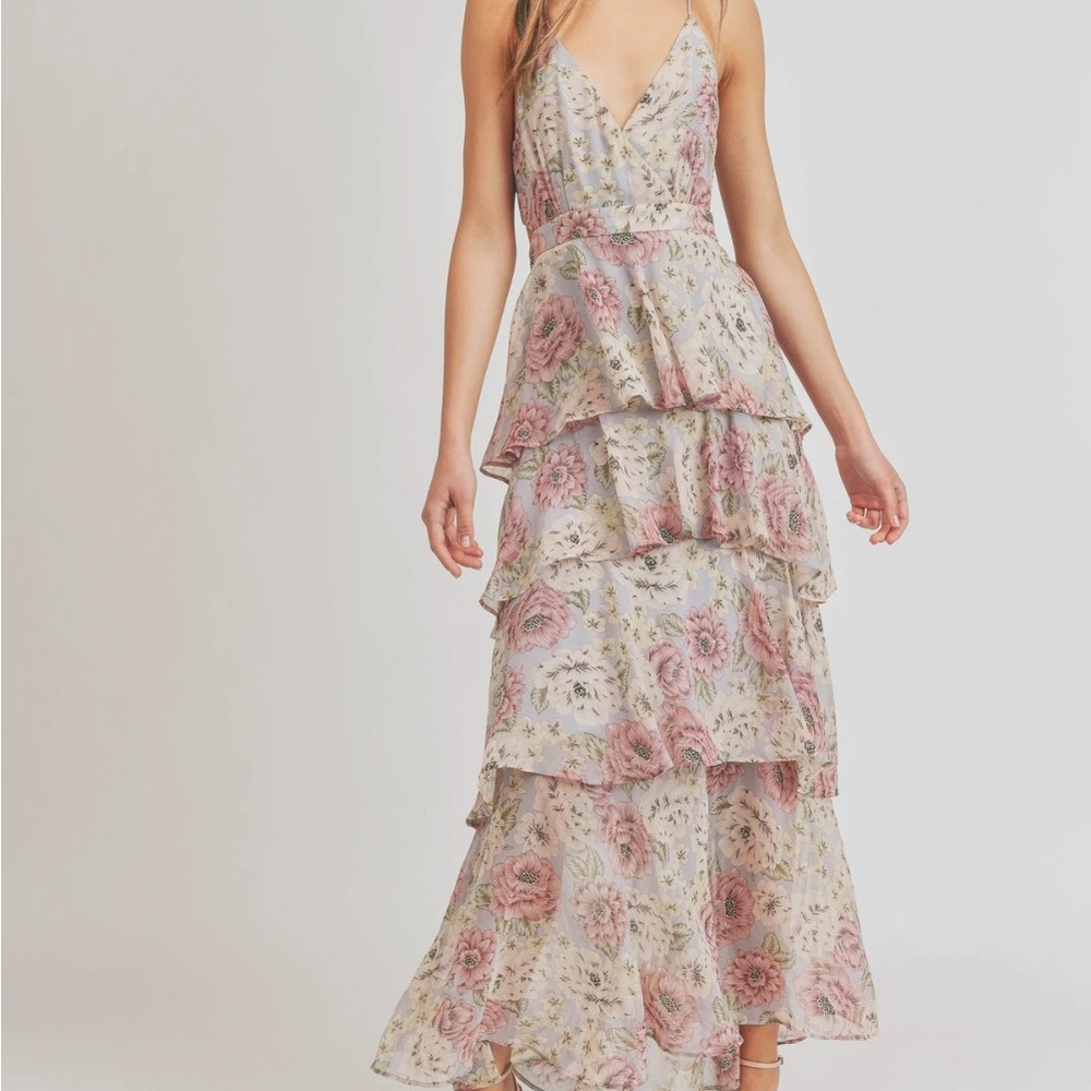 Astr the label Rosana floral tiered ruffle maxi dress